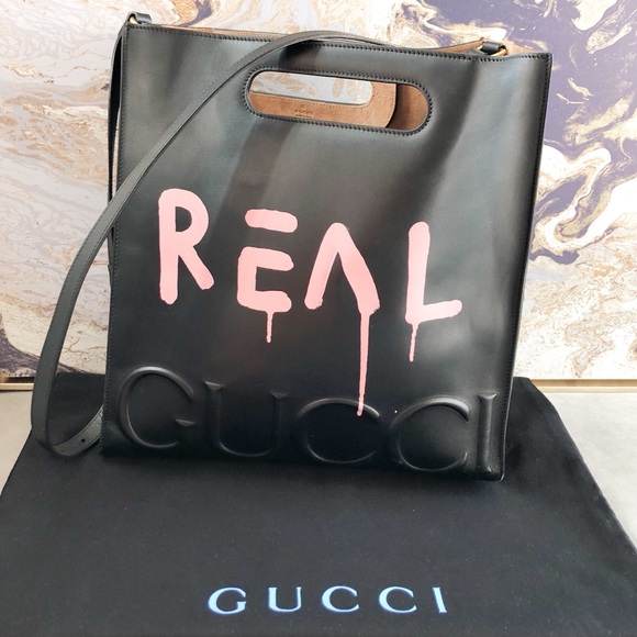 Gucci GucciGhost XL Large Calfskin Leather Tote - Picture 2 of 8